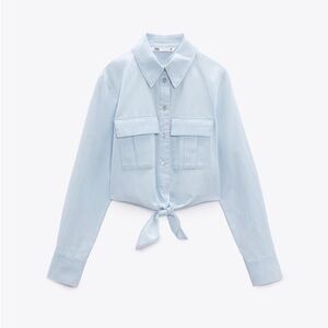 PRE-OWNED ZARA KNOTTED SHIRT SIZE SMALL